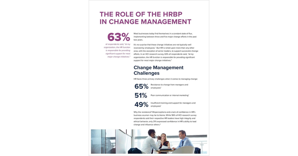 The Role of the HRBP in Change Management