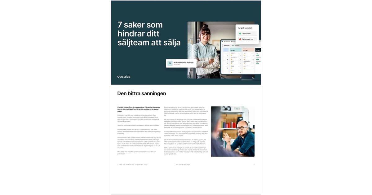 7 saker som hindrar ditt sÃ¤ljteam att sÃ¤lja